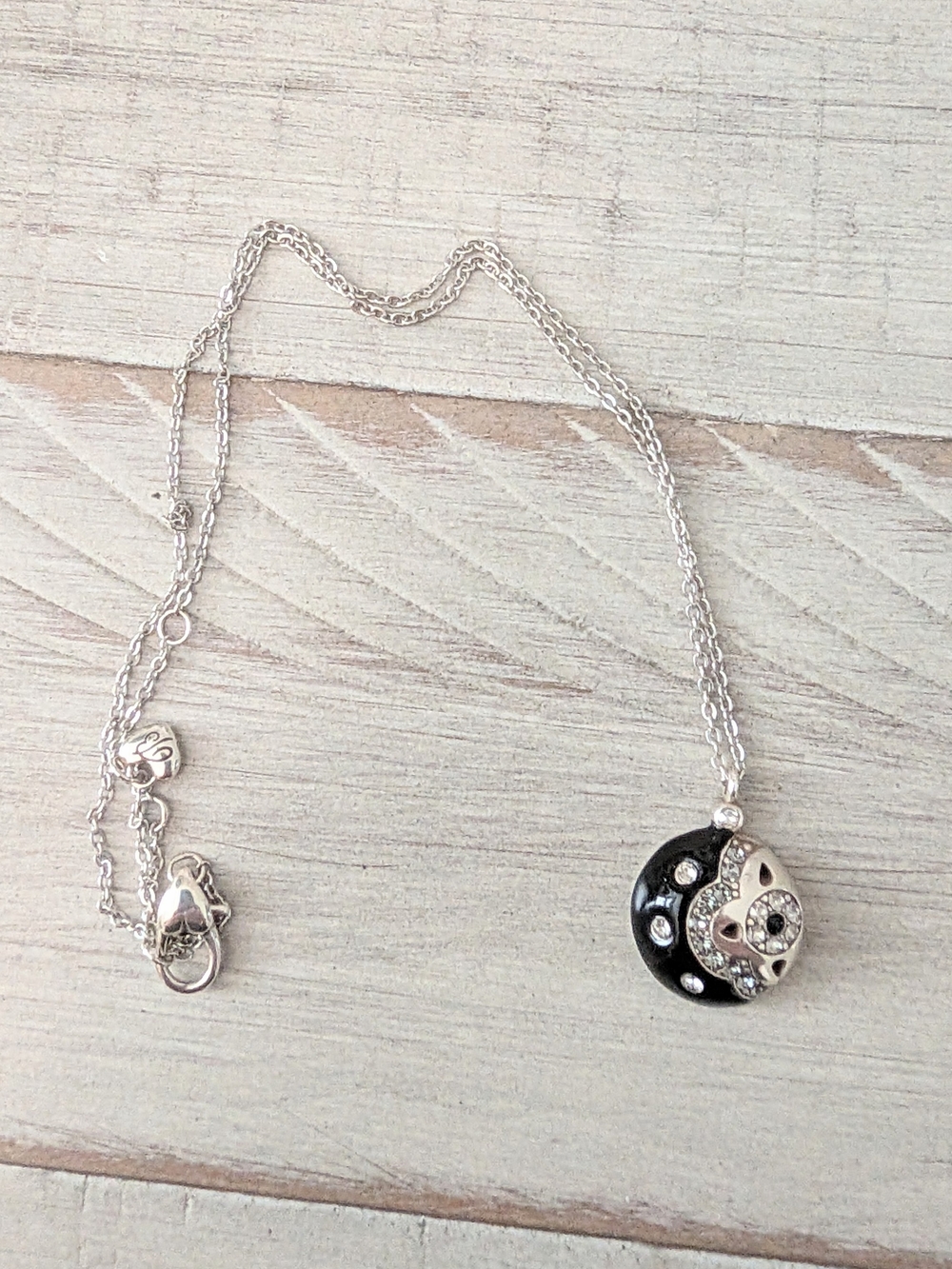 Brighton Flora Black Flower Round Necklace